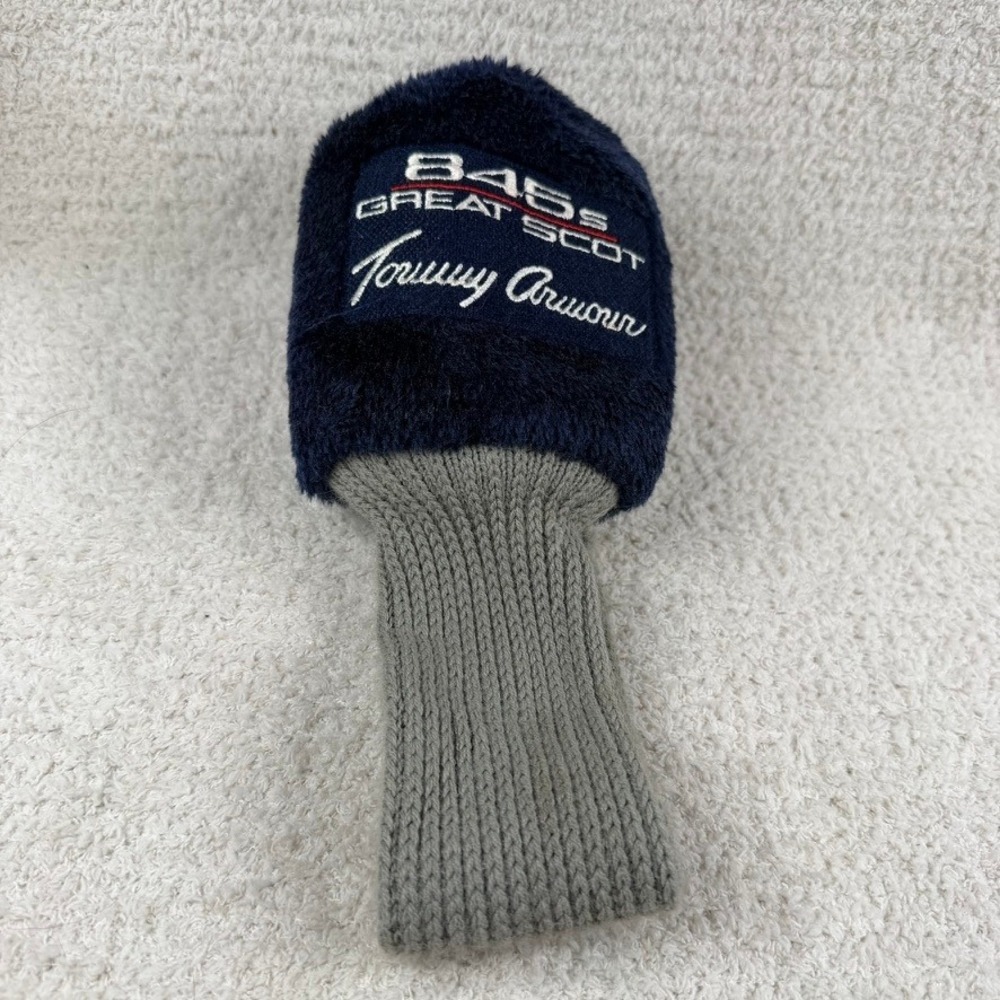 Tommy Armour 845s Great Scot Golf Club Headcover Navy Blue Faux Fur Grey Knit